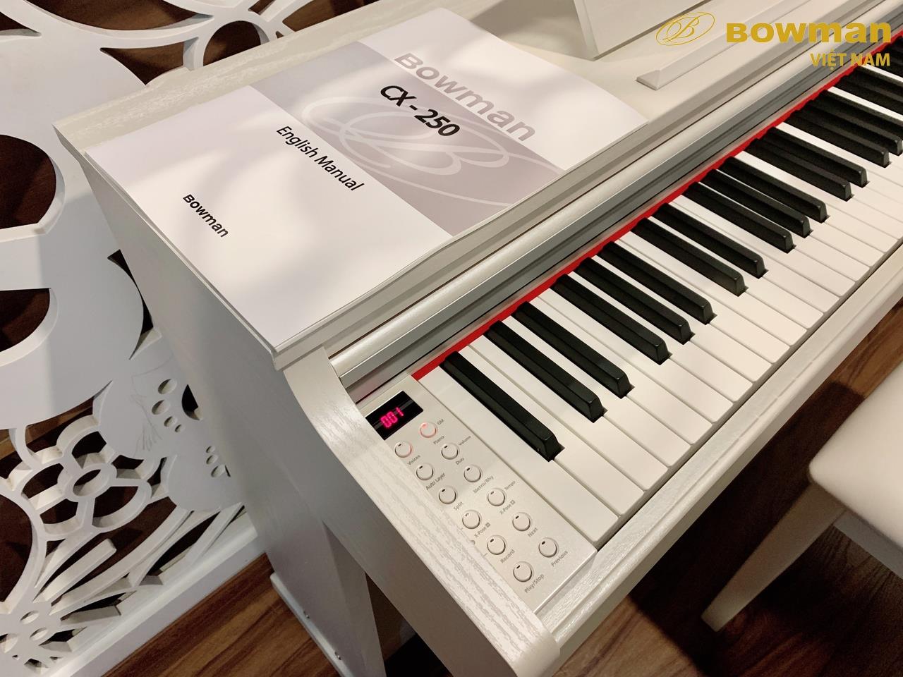 Hình ảnh thực tế của sản phẩm PIANO điện mới BOWMAN CX-250 WH - BowmanPIANO.com.vn