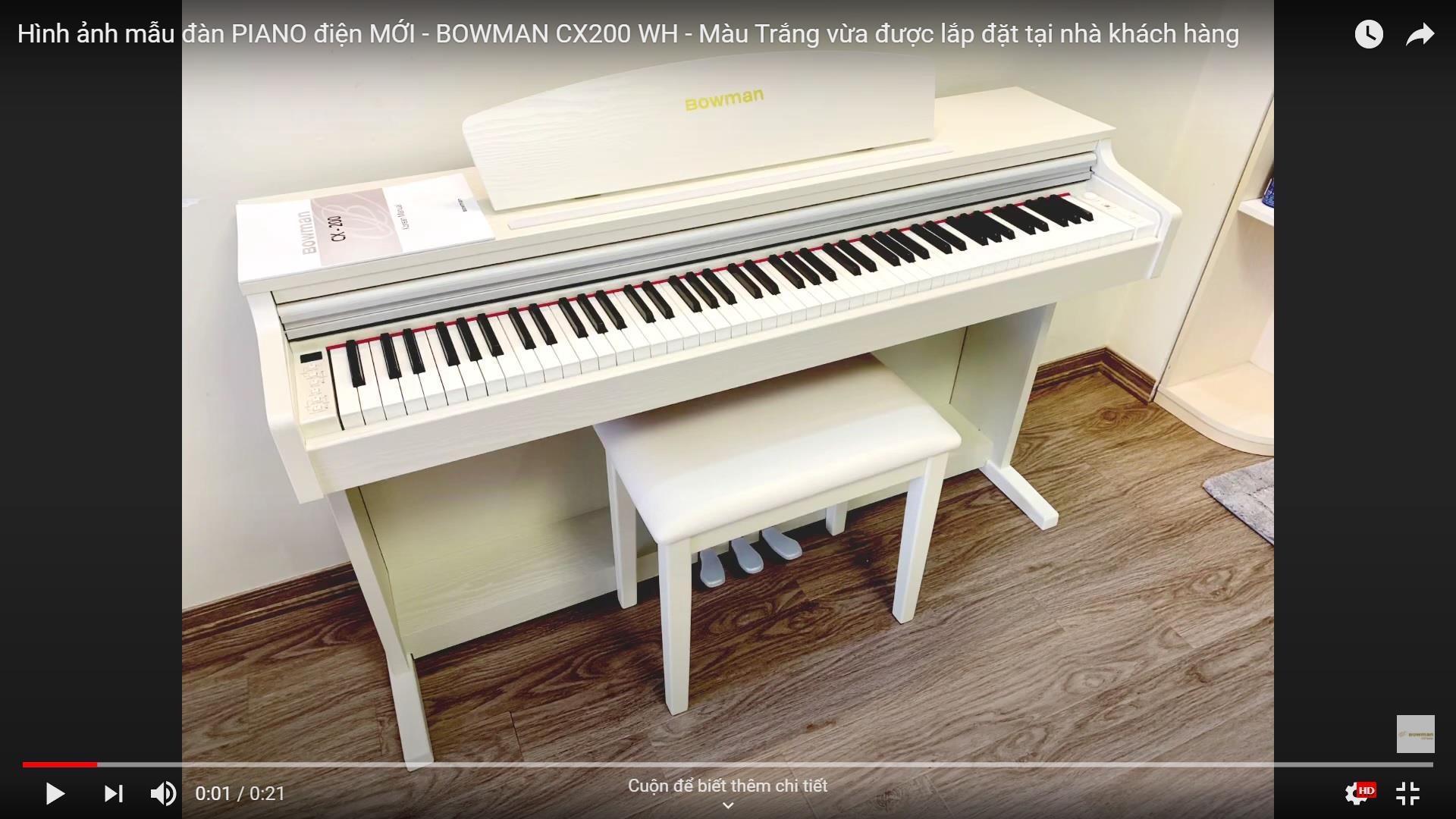 Hình ảnh sản phẩm PIANO điện MỚI - BOWMAN CX200 WH - Màu Trắng tuyệt đẹp